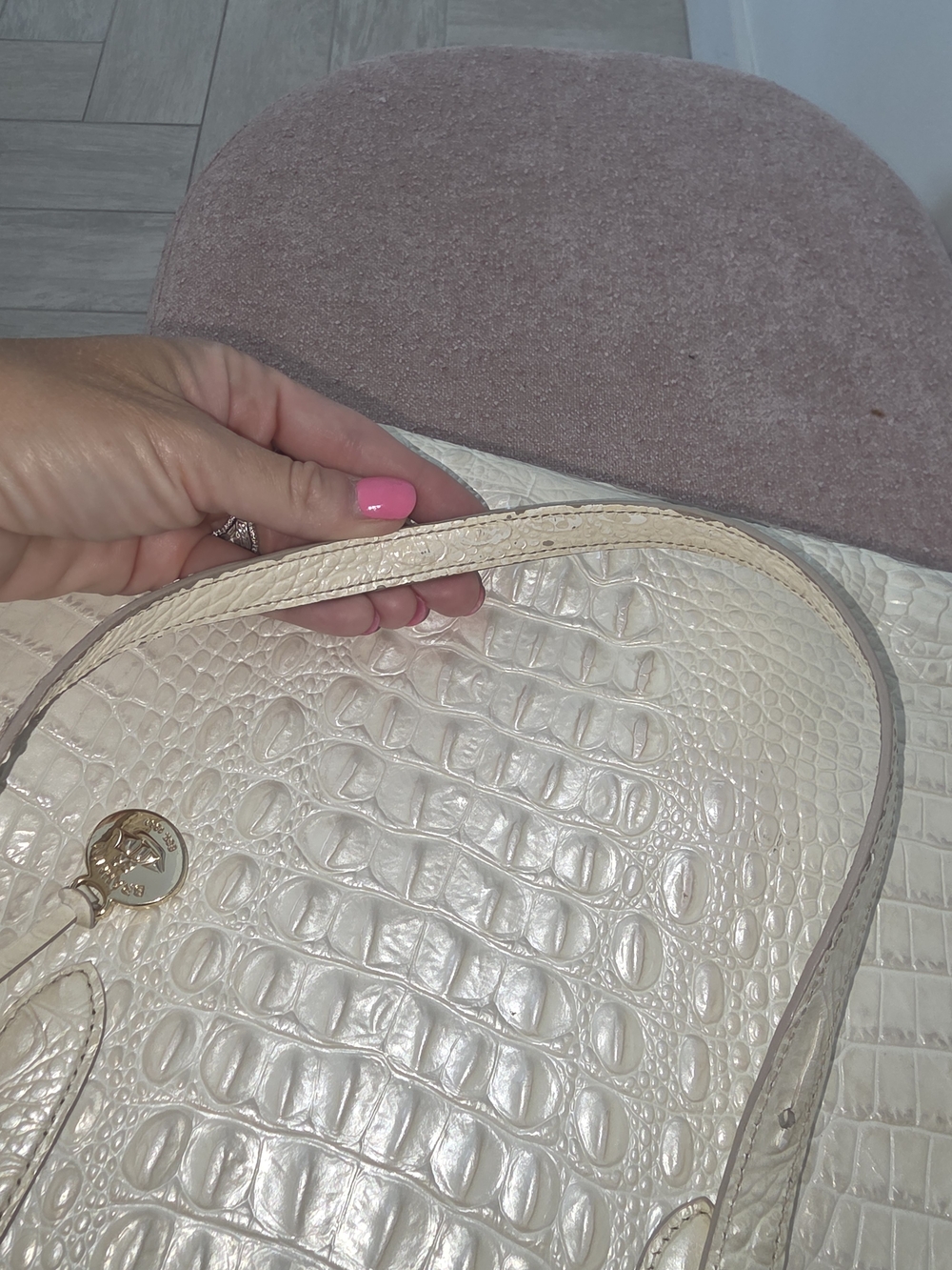 Brahmin Pearl  white, ivory Medium asher  Tote - Picture 6 of 11
